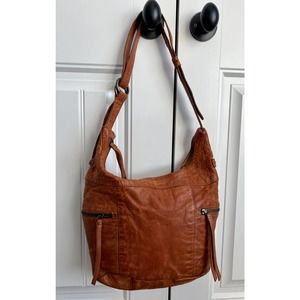 Frye and Co. Jolie Distressed Brown Leather Handbag